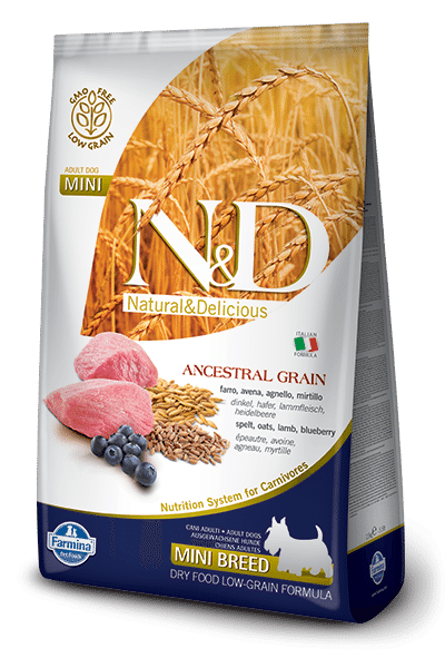 Farmina N&D Ancestral Grain Mini Adult Lamb & Blueberry Dry Dog Food, 5.5 lb