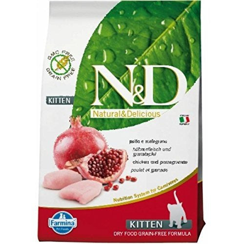 Farmina N&D Prime Kitten Food - Chicken & Pomegranate, Grain-Free, 3.3 lb Bag