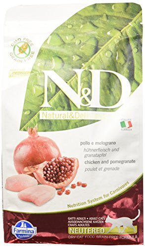 Farmina N&D Prime Neutered Adult Cat Food - Chicken & Pomegranate, 3.3 lb (1.5 kg) - Grain-Free
