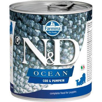 Farmina N&D Ocean Puppy Cod & Pumpkin Wet Dog Food, 10 oz Can