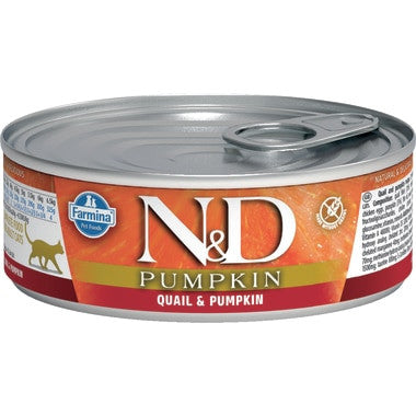 Farmina N&D Natural & Delicious Pumpkin Quail Recipe Wet Cat Food, 2.8 oz Cans (12-Pack)