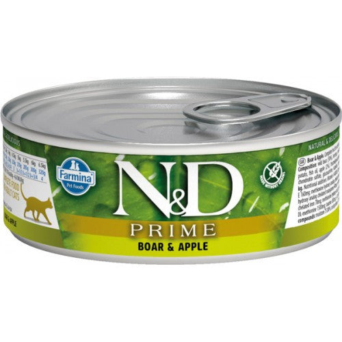 Farmina N&D Prime Boar & Apple Wet Cat Food, 2.8 oz Can