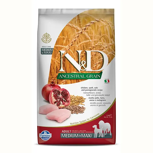 Farmina N&D Ancestral Grain Chicken & Pomegranate Adult Medium/Maxi Breed Dry Dog Food