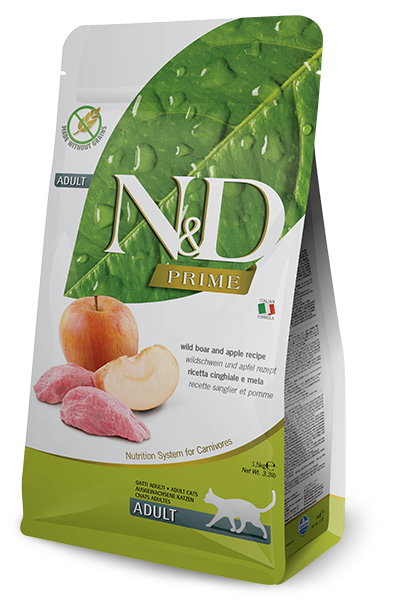 Farmina N&D Prime Boar & Apple Grain-Free Dry Cat Food, 3.3 lb