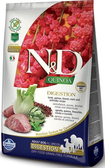 Farmina N&D Quinoa Digestion Lamb Adult Dog Food, Grain-Free, Limited Ingredient Diet (LID), 5.5 lb / 2.5kg