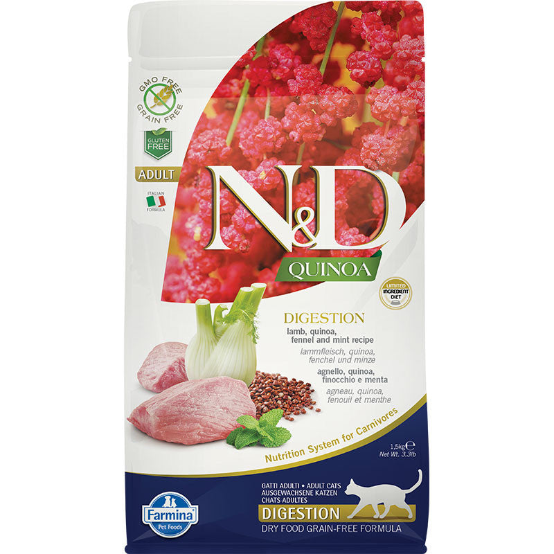 Farmina N&D Quinoa Digestion Lamb Cat Food, 11 lb - Grain-Free, Limited Ingredient Diet