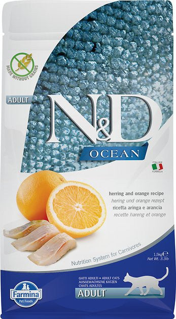 Farmina N&D Ocean Herring & Orange Adult Grain-Free Dry Cat Food 3.3lb