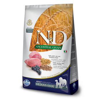 Farmina N&D Ancestral Grain Lamb & Blueberry Medium/Maxi Breed Dog Food, 26.4 lb Bag