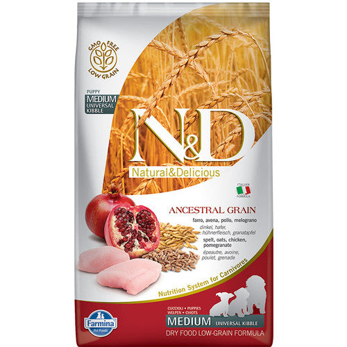 Farmina N&D Ancestral Grain Puppy Medium/Maxi Breed - Chicken & Pomegranate - 26.4 lb / 12kg Dog Food