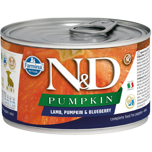 Farmina N&D Pumpkin Puppy Lamb & Blueberry Wet Dog Food - 4.9 oz Can