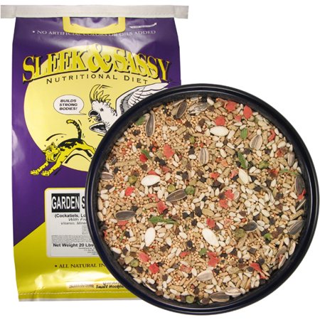 SLEEK & SASSY Garden Small Hookbill Bird Food - Cockatiels, Lovebirds, Conures - 20 lbs.