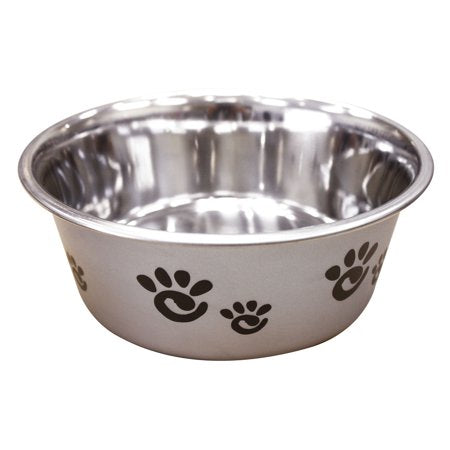 Spot Barcelona Stainless Steel Paw Print Dog Bowl  Silver...