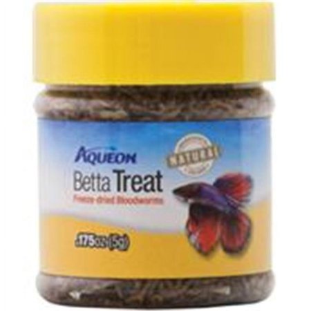 Aqueon Betta Bloodworm Treat - Freeze Dried, 0.175 oz - Highly Nutritious Betta Food