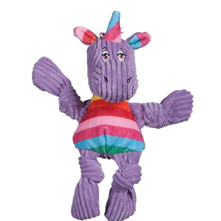 HuggleHounds Knottie Rainbow Unicorn Dog Toy Small Squeaky Plush