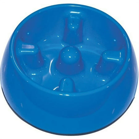 Dogit Go Slow Anti-Gulping Bowl - Blue, X-Small - Slow Feeder Dog Bowl