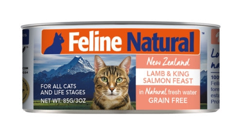 Feline Natural Grain Free Lamb and King Salmon Feast Canned Cat Food 3 Oz