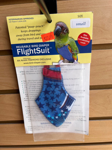 Avian Fashions Flight Suit Bird Diaper - Reusable Featherwear for Pigeons, Cockatoos & Similar Birds
