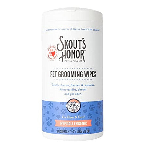 Skout's Honor Pet Grooming Wipes - 80 Count - Dog & Cat Wipes - Cleansing and Deodorizing