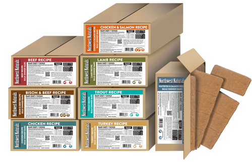 Northwest Naturals Dog Turkey Dinner Bars - Frozen Raw Food, 25 lb Bulk Case