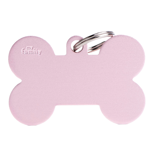 My Family Basic XL Aluminum Pink Bone Pet ID Tag