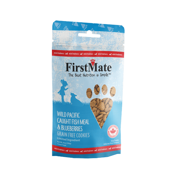 FirstMate Mini Trainers Wild Pacific Fish & Blueberries Dog Treats - 8 oz