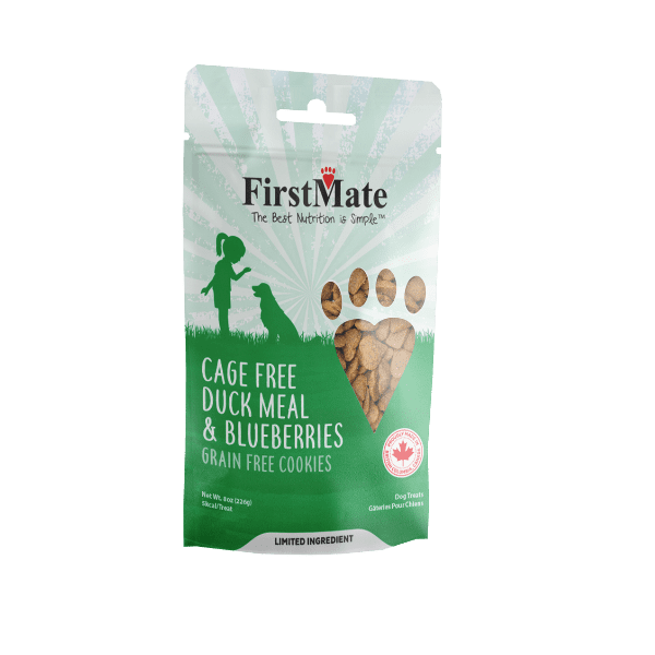 FirstMate Dog Treats Cage Free Duck & Blueberries 10 lb Bulk, Grain-Free Limited Ingredient