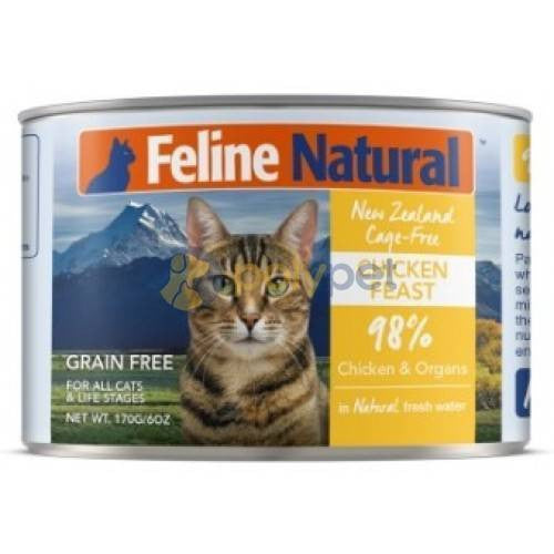 Feline Natural Chicken Feast Grain-Free Canned Wet Cat Food, 6 oz Can or 170g