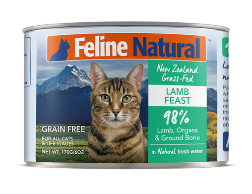 Feline Natural Lamb Feast Grain-Free Wet Canned Cat Food, 6 oz or 170g