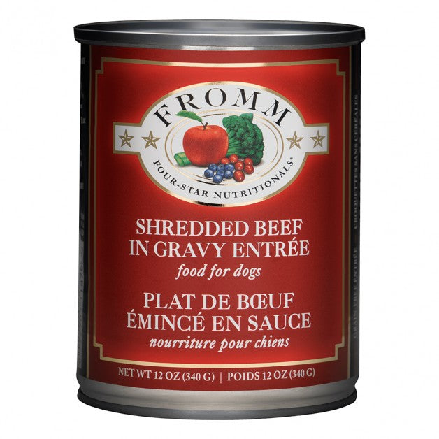 Fromm Four-Star Shredded Beef in Gravy Entree Canned Dog Food, 12 oz