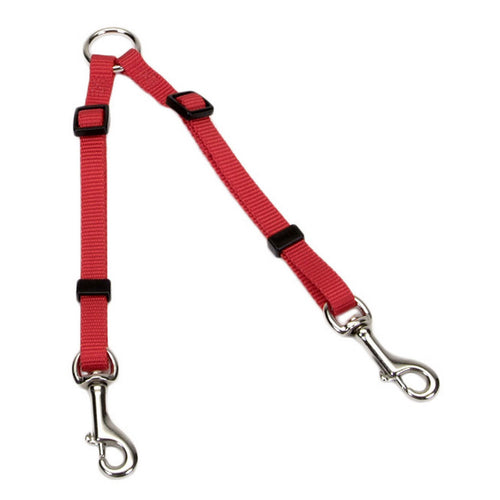 Coastal Pet 2 Dog Adjustable Coupler - Blue - 3/4" x 24"-36" - No Tangle Dog Leash Coupler