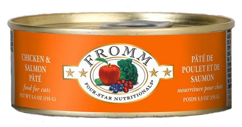 Fromm Four-Star Chicken & Salmon Pâté Canned Cat Food, 5.5 oz Can