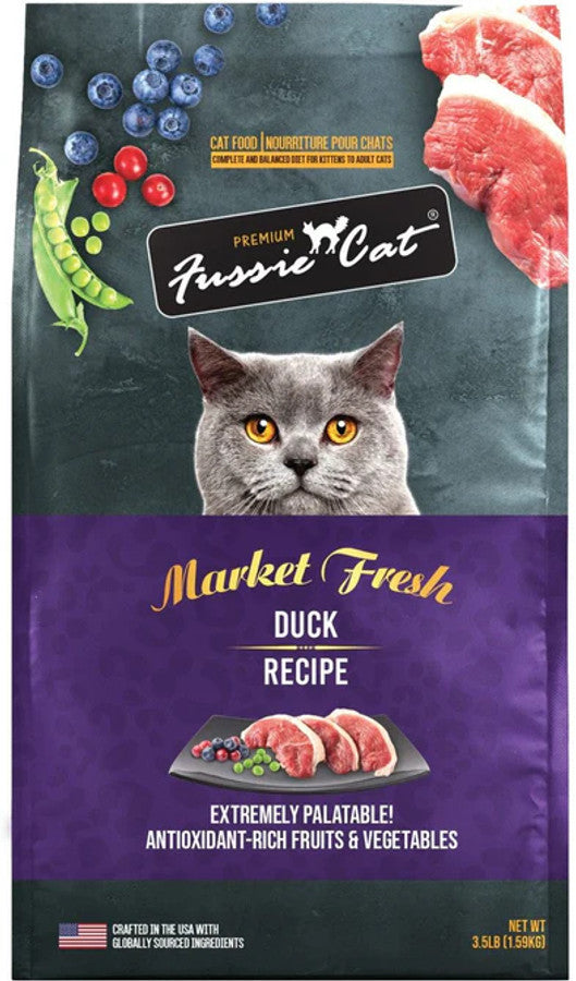 Fussie Cat Market Fresh Duck Formula Dry Cat Food, 10lb Bag