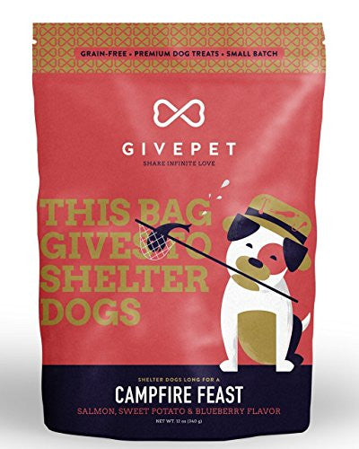 GivePet Campfire Feast Dog Treats - Salmon, Sweet Potato & Blueberry Flavor - 12 oz