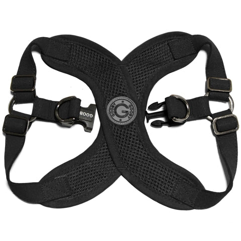 Gooby Choke Free Perfect Fit X Harness - Small Dogs, Medium, Black