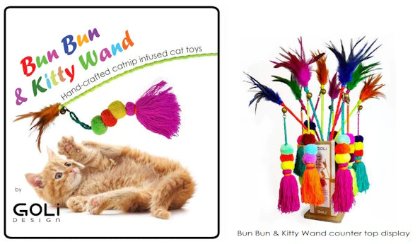 Goli Design Bun Bun & Kitty Wand Cat Toy - Assorted Colors