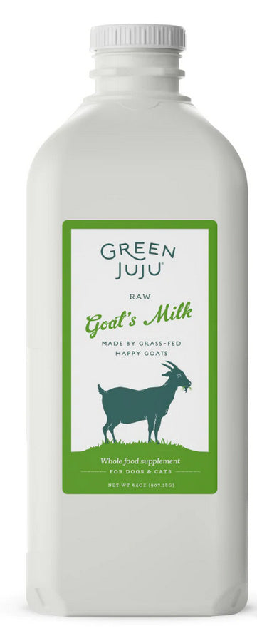 Green Juju Raw Goat's Milk - 64oz (1/2 Gallon) - Grass-fed, Probiotics, Enzymes, Vitamins & Minerals for Dogs & Cats