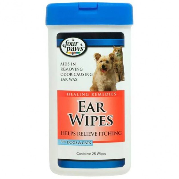 Four Paws Ear Wipes for Dogs & Cats - 25 Wipes