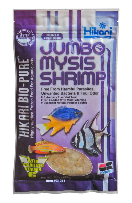 Hikari Bio-Pure Frozen Jumbo Mysis Shrimp Flat Pack 4oz SD-5 Fish Food