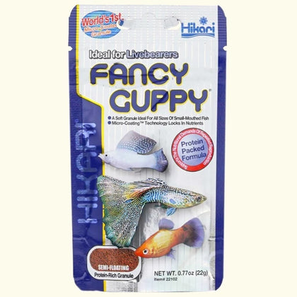 Hikari Fancy Guppy Food - Tropical Granules for Guppies & Nano Fish - 0.77oz