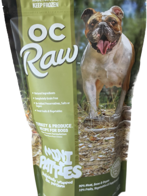 OC Raw Dog Turkey & Produce Meaty Rox Raw Frozen Dog Food 3 lb