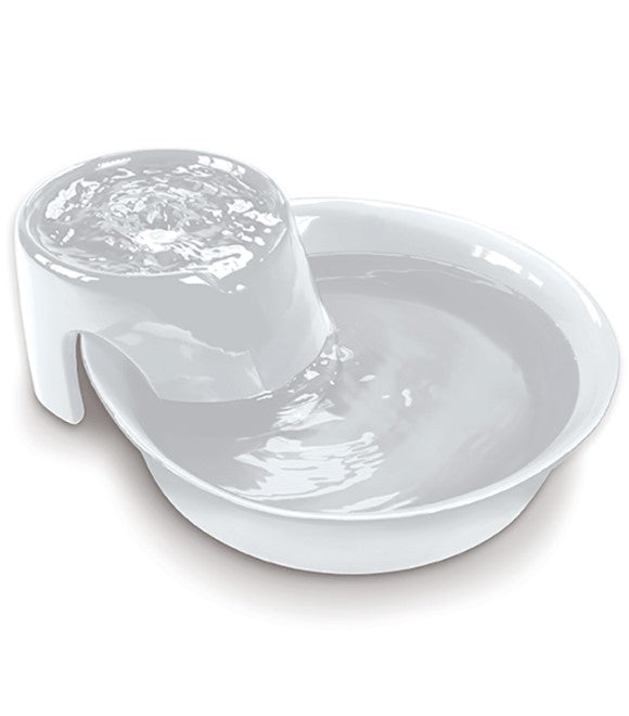 Pioneer Pet Big Max Ceramic Drinking Fountain for Pets, White, 128oz / 3.78L