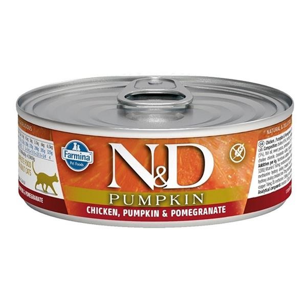 Farmina N&D Pumpkin Chicken & Pomegranate Grain-Free Wet Cat Food, 2.46-2.8 oz Can