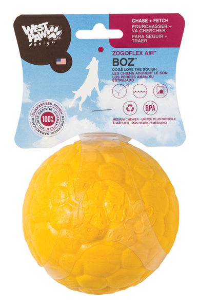 West Paw Boz Dog Ball - Large - Dandelion Yellow