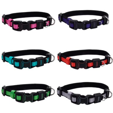Inspire Adjustable Neoprene Dog Collar - Purple - 1" Wide, Fits 18-26" Neck