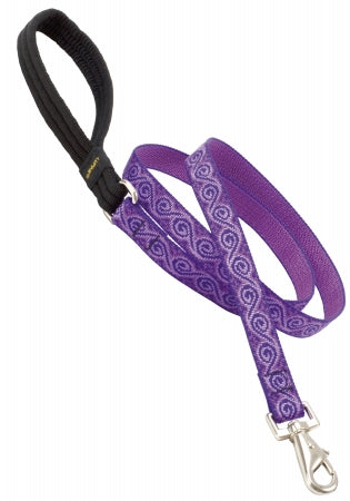 LupinePet Originals Dog Leash, Jelly Roll Pattern, 3/4 Inch x 6 Foot, Padded Handle