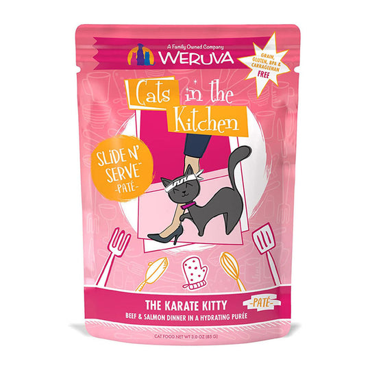 Weruva Cats in the Kitchen Karate Kitty Pate - Beef & Salmon Dinner, 3oz Pouch