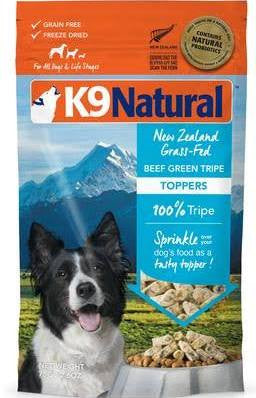 K9 Natural Freeze-Dried Beef Green Tripe Dog Food Topper, Booster, or Supplement - 2.6oz/75g