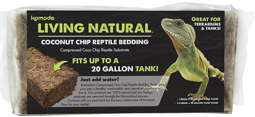 Komodo Coconut Chip Reptile Bedding Brick - Natural Coconut Coir Substrate