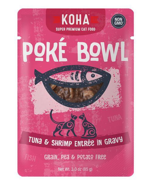 Koha Cat Poke Bowl Tuna & Shrimp in Gravy, 3 oz Pouch - Grain-Free Wet Food