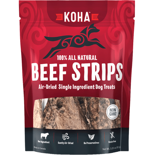 KOHA Beef Lung Strips Dog Treats, All Natural, Air Dried, Grain-Free, 3.25 oz